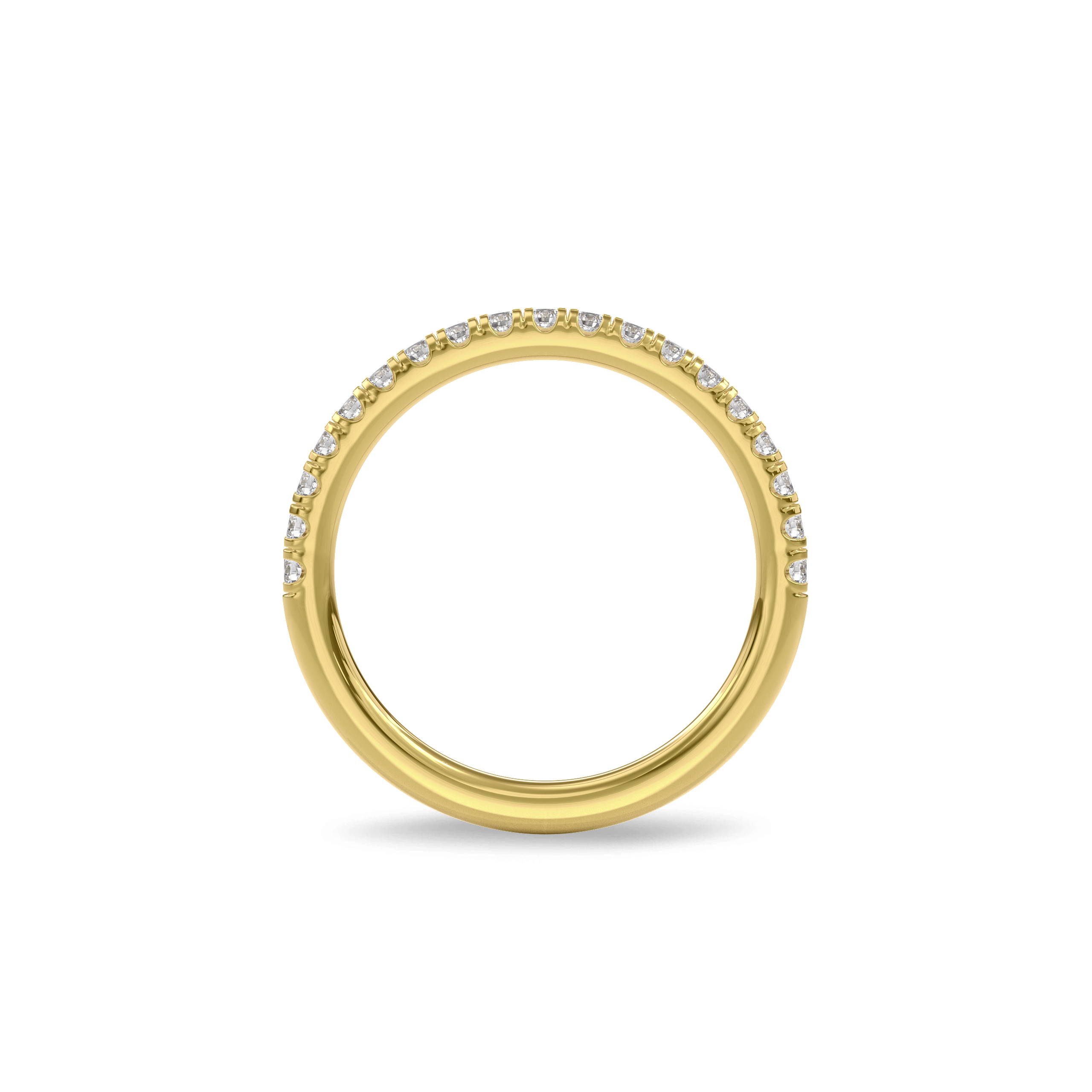 Wedding Bands Half Pave Band 1.8mm•Yellow Gold