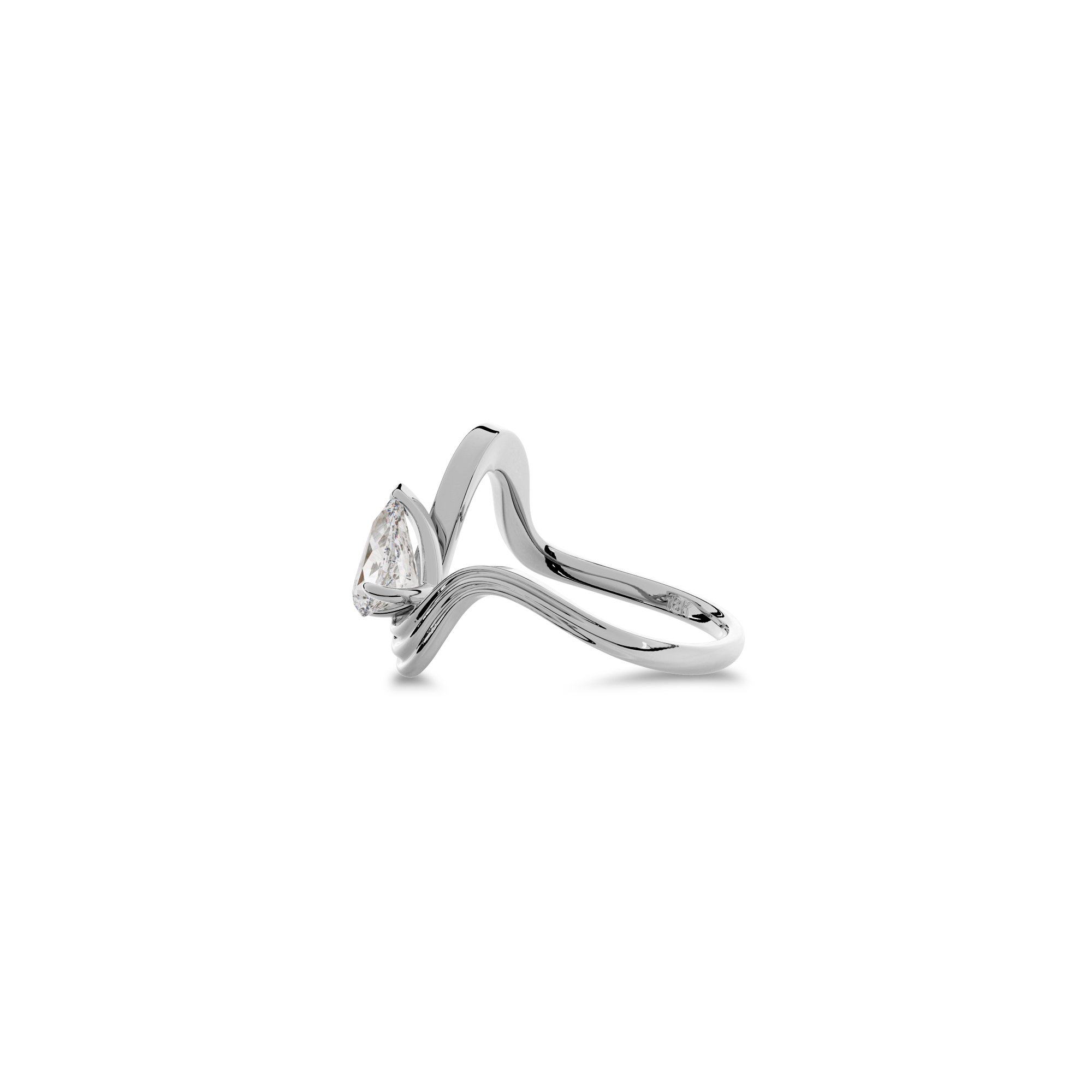 Pearl  Vela Curve Ringi in White Gold