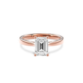 Elara Hidden Halo Salitaire Engagement Ring Emerald•Rose Gold