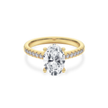Hidden Halo II Oval Lab Grown Diamond Ring in 14K Gold