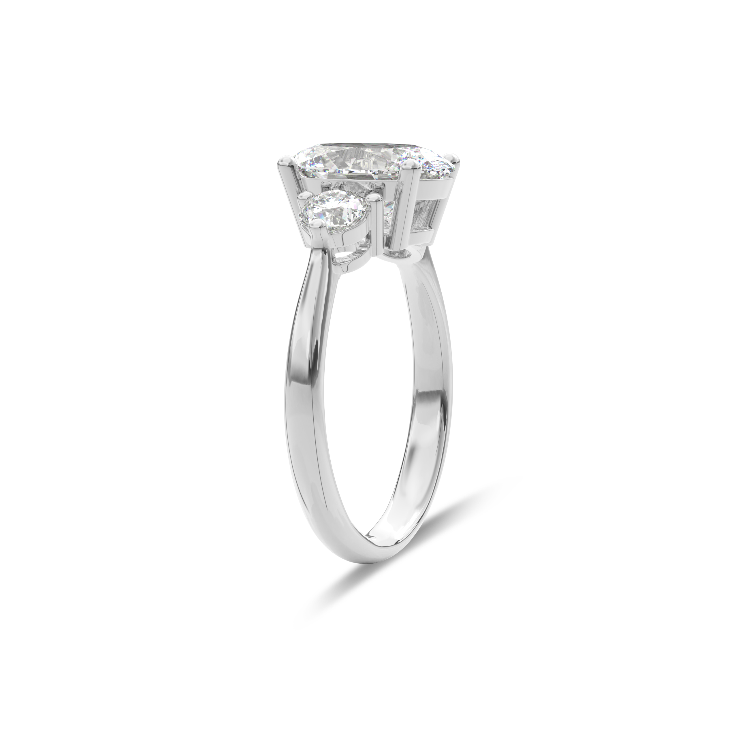 Daphnis Three Stones Engagement Ring Oval•White Gold