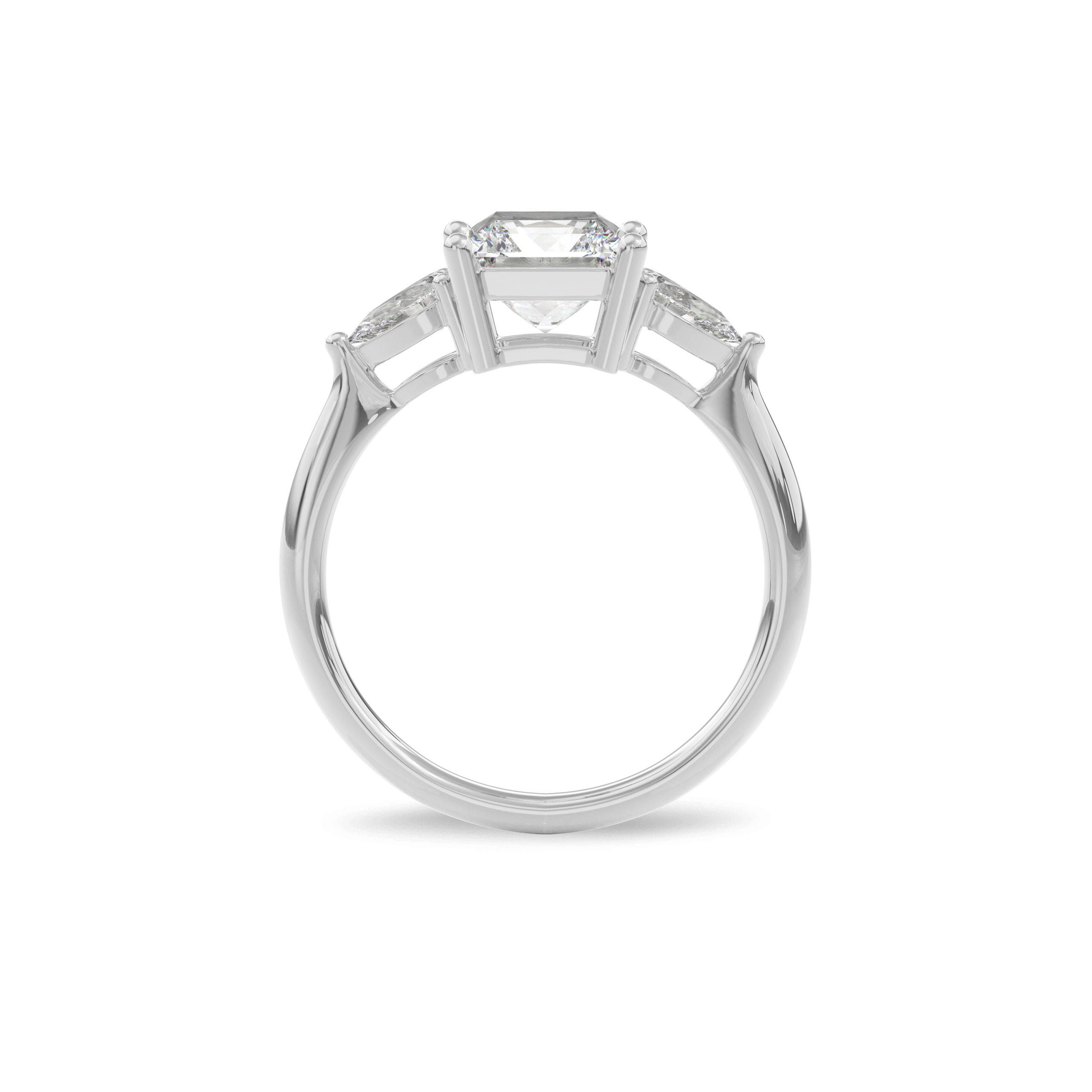 Daphnis Three Stones Engagement Ring Radiant•White Gold