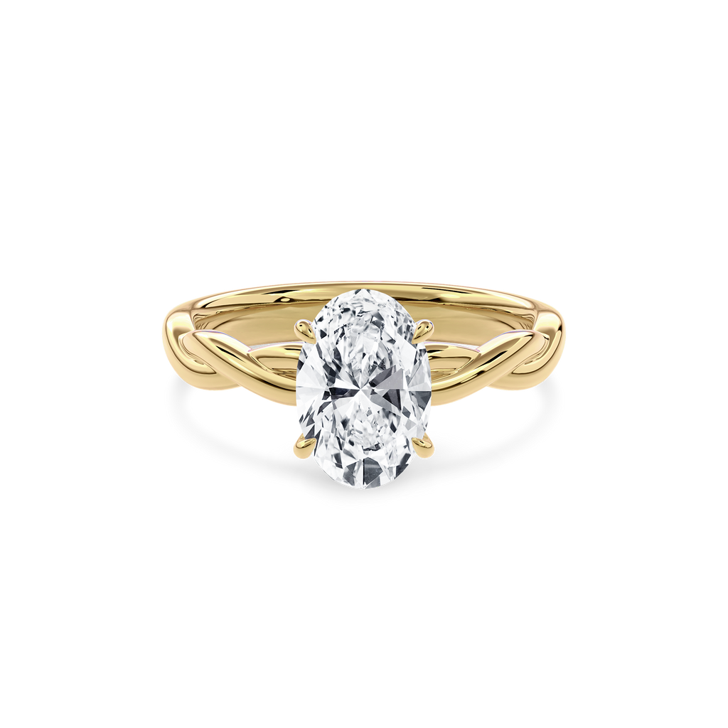Rhea Twisted Engagement Ring Oval•Yellow Gold