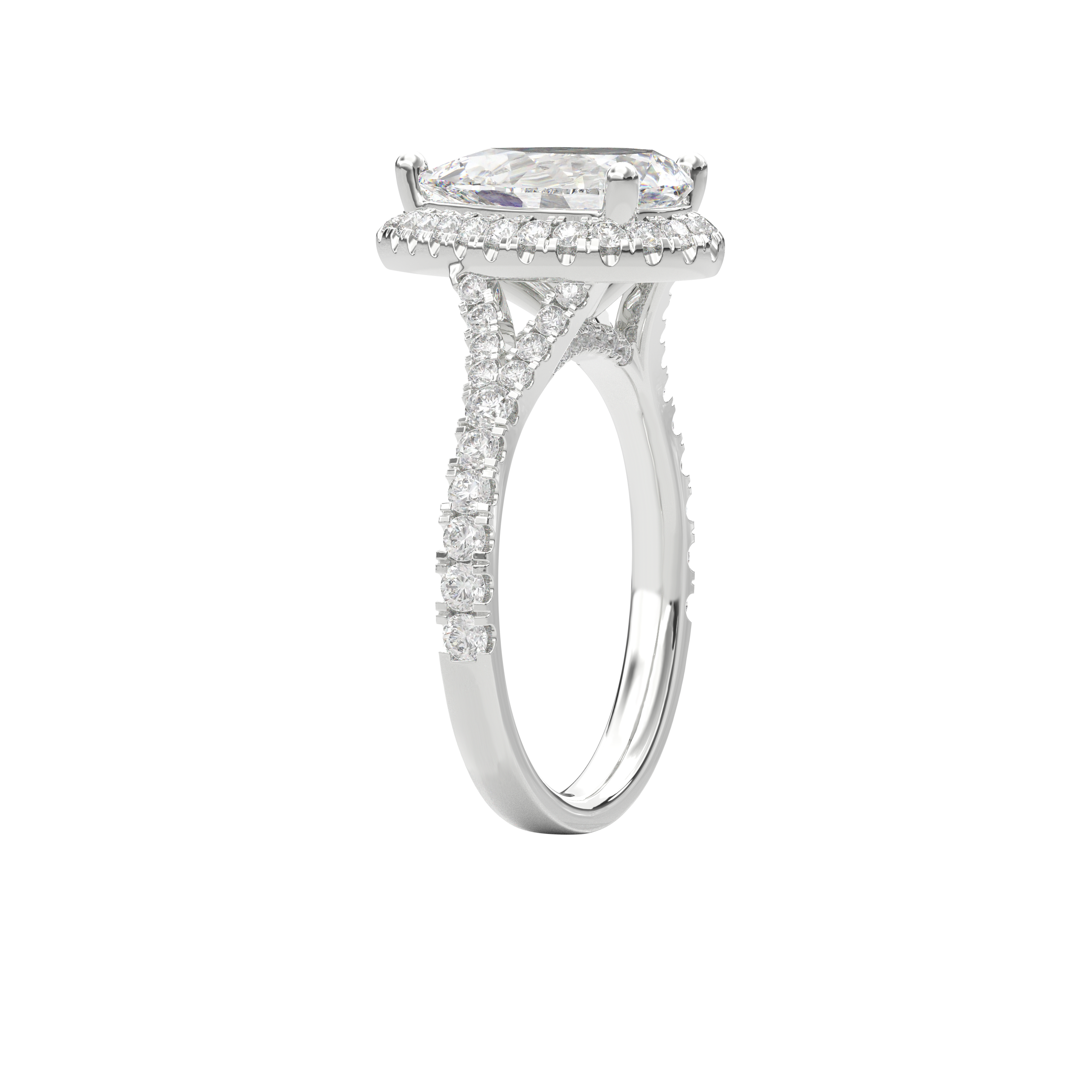 Elara Vintage Inspired Engagement Ring Pear•White Gold
