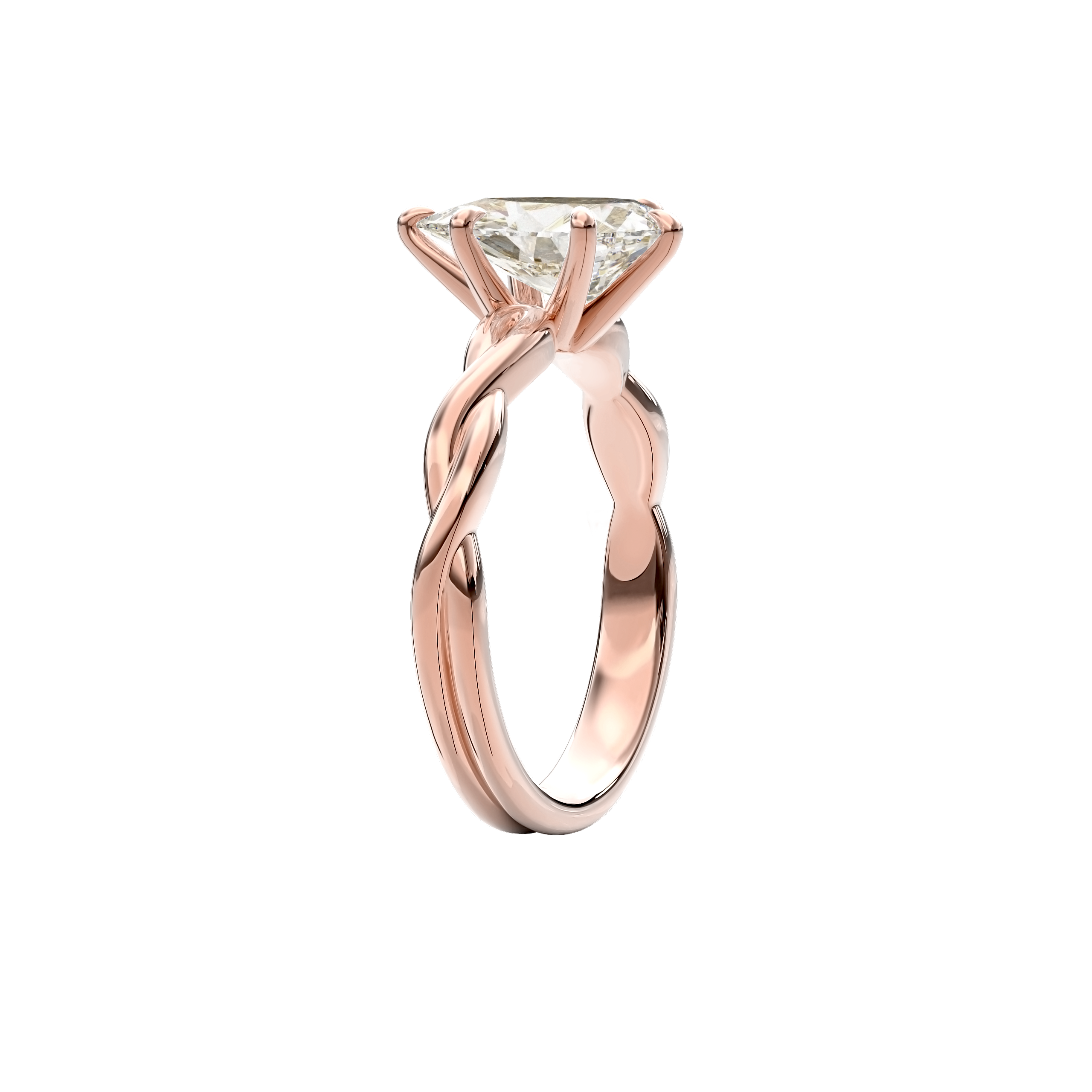 Rhea Twisted Engagement Ring Pear•Rose Gold