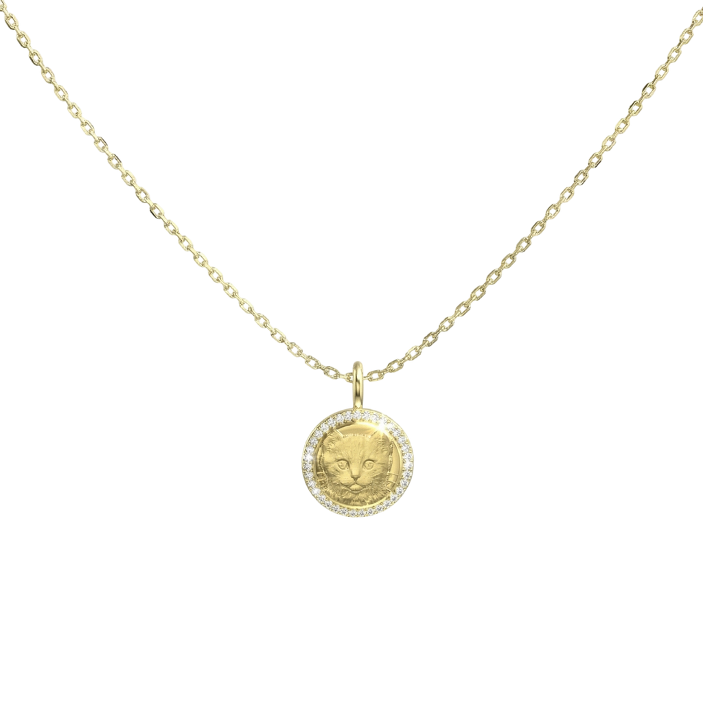 18K Gold Plated Round MemoraCarve Necklace