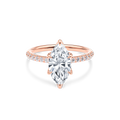 Dia Solitaire Pave Engagement Ring Marquise•Rose Gold