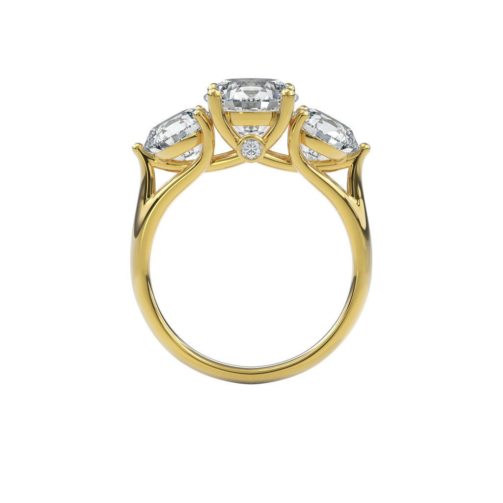 Daphnis Trinity Engagement Ring Round•Yellow Gold