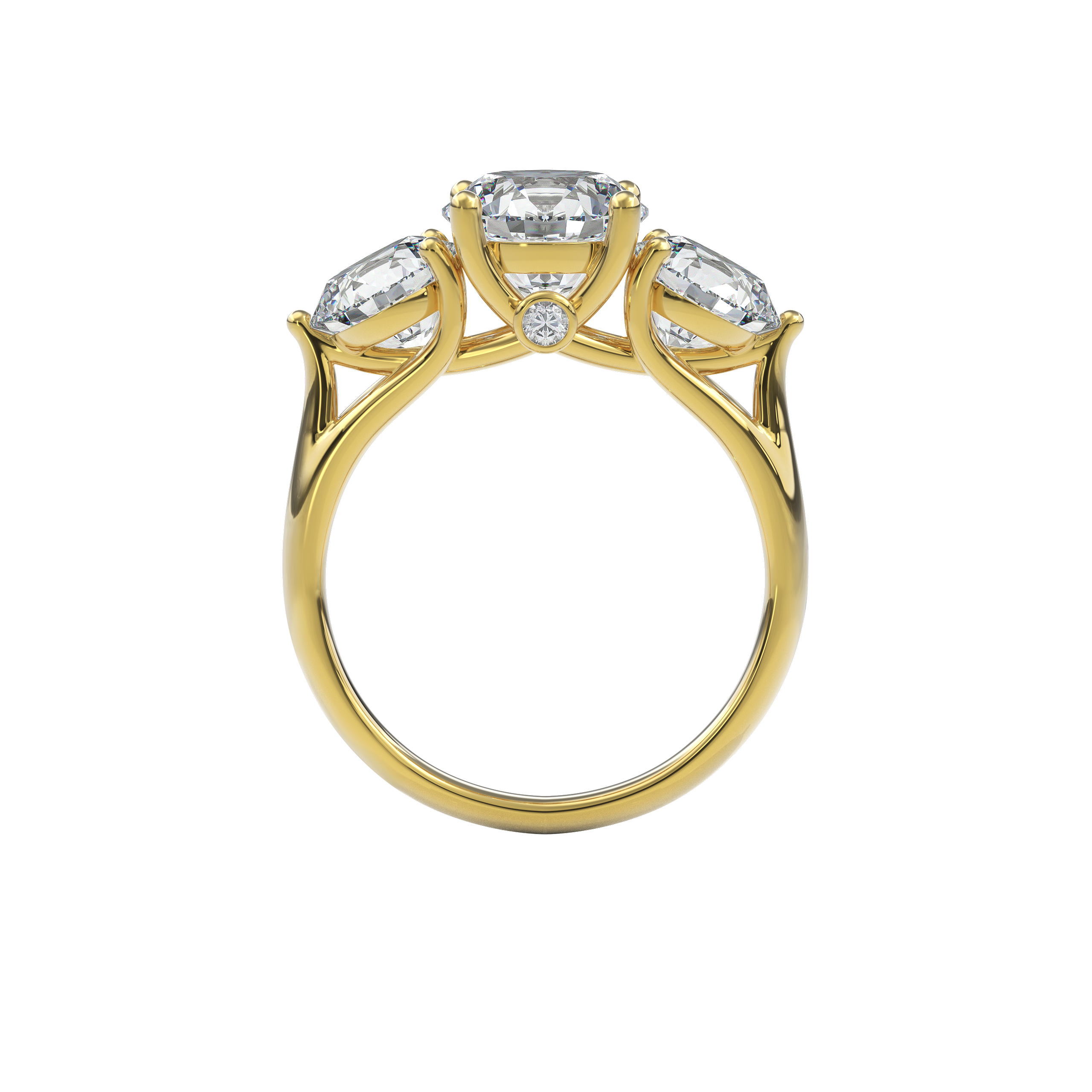 Daphnis Trinity Engagement Ring Round•Yellow Gold