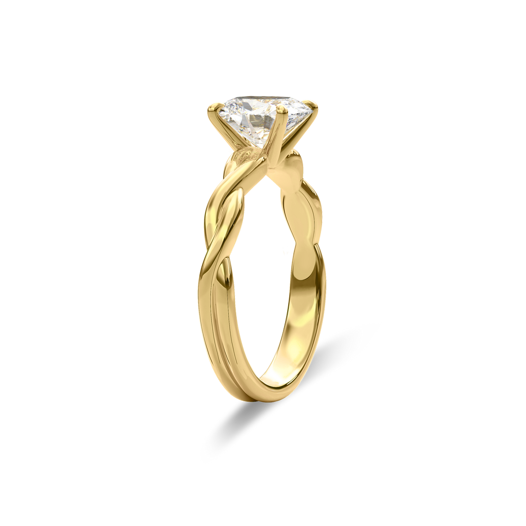 Rhea Twisted Engagement Ring Cushion•Yellow Gold