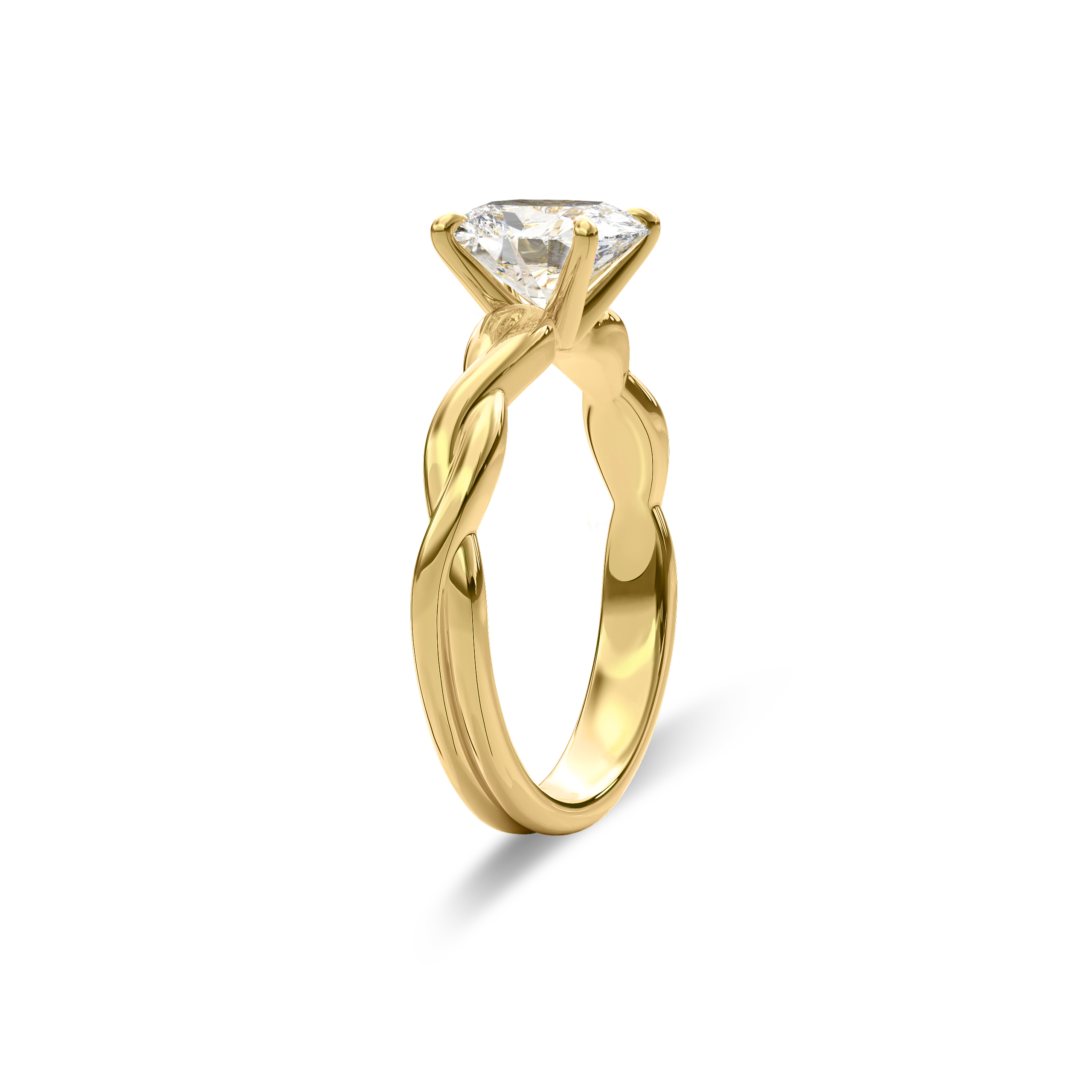 Rhea Twisted Engagement Ring Cushion•Yellow Gold
