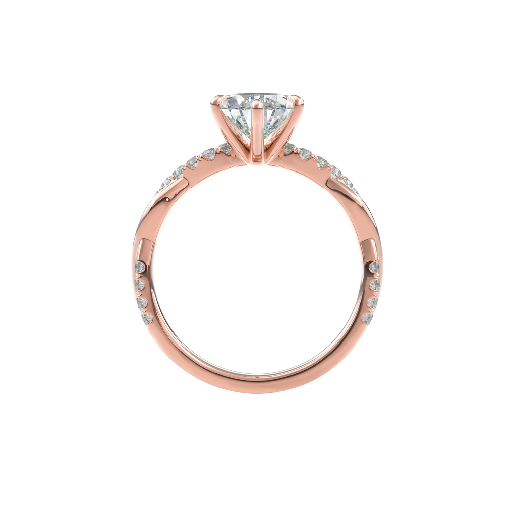 Rhea Twisted Pave Engagement Ring Pear•Rose Gold