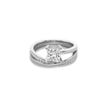 Interlace Meteor Princess Ring in 14k White Gold
