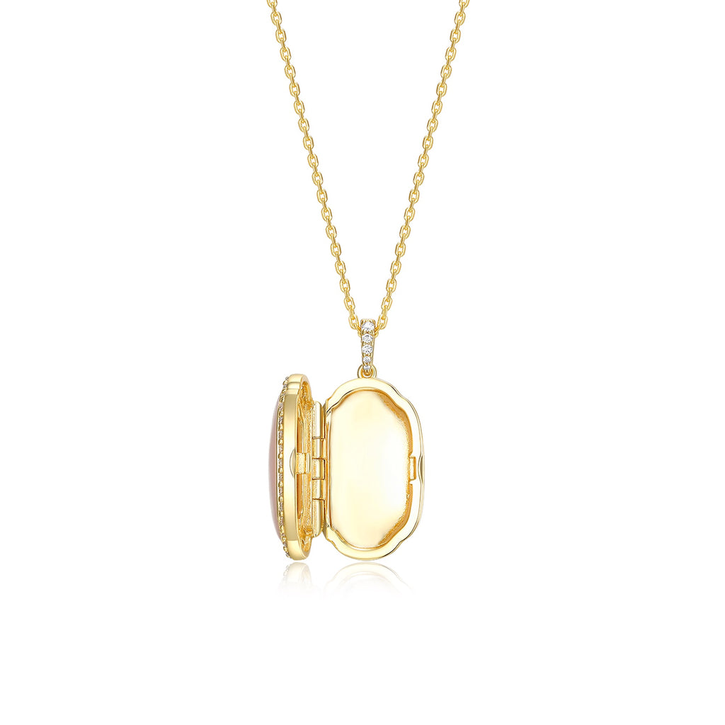 18K Gold Plated Pearl Glow Secret Locket SN012