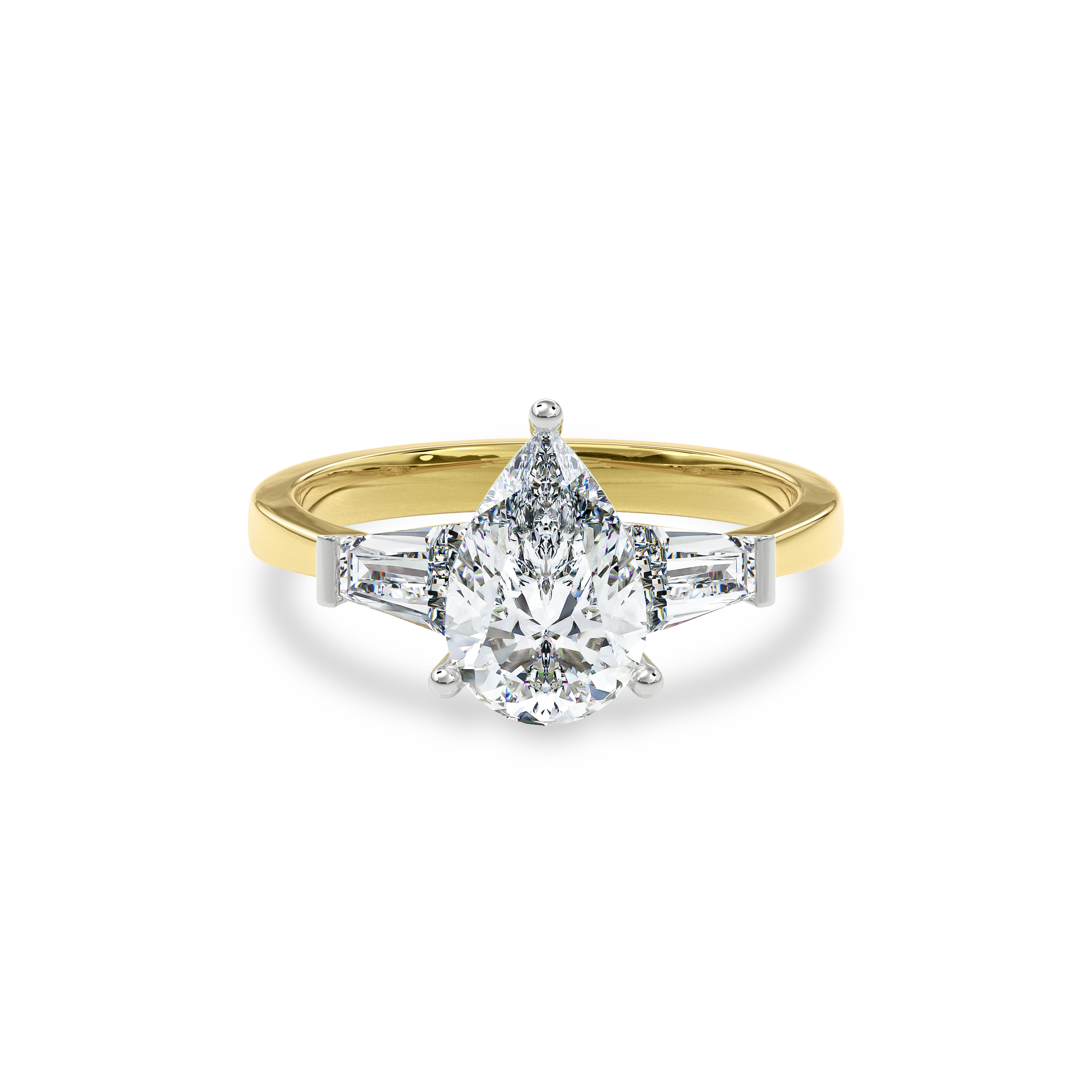 Daphnis Three Stones Engagement Ring Pear•Yellow Gold
