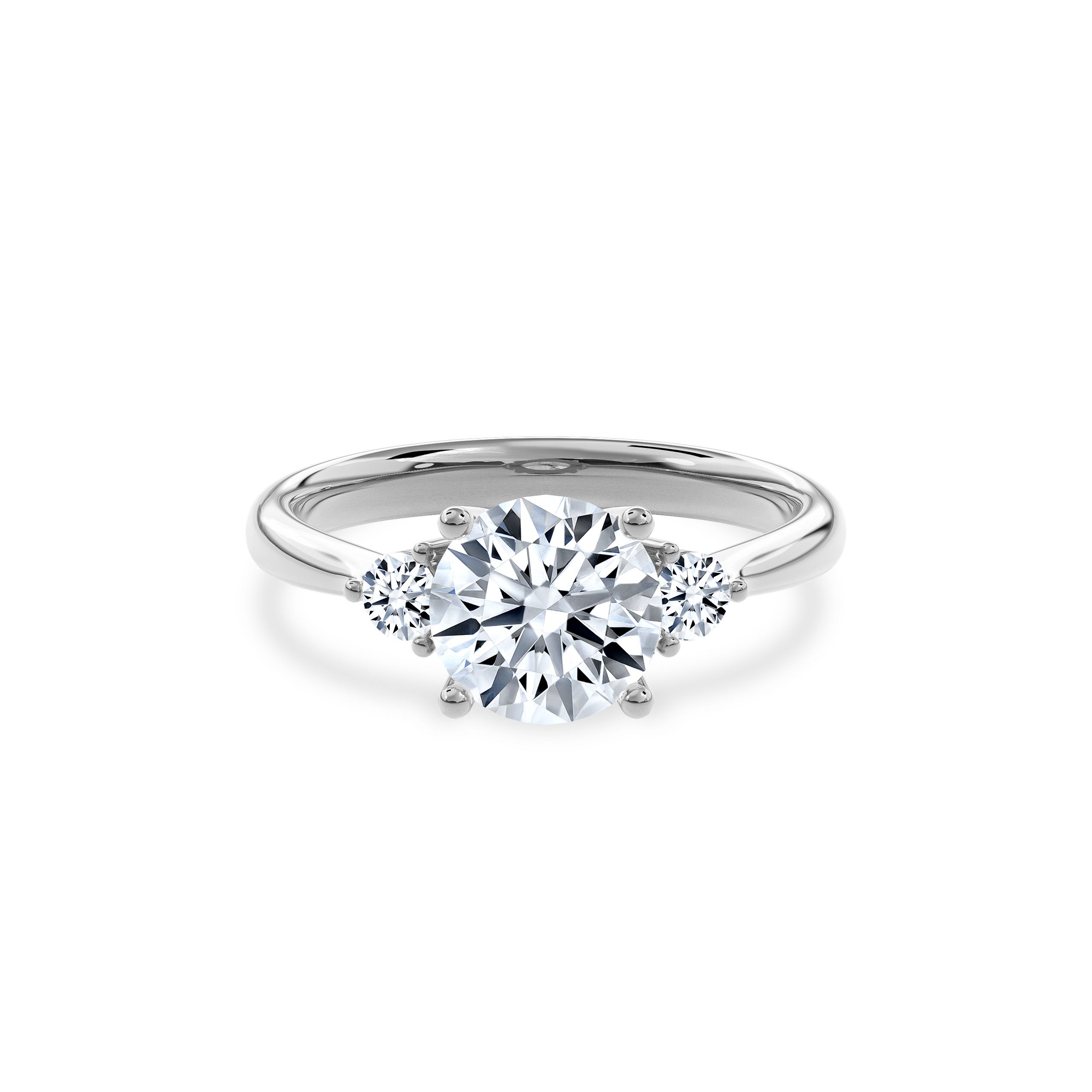 Daphnis Three Stones Engagement Ring Round•White Gold
