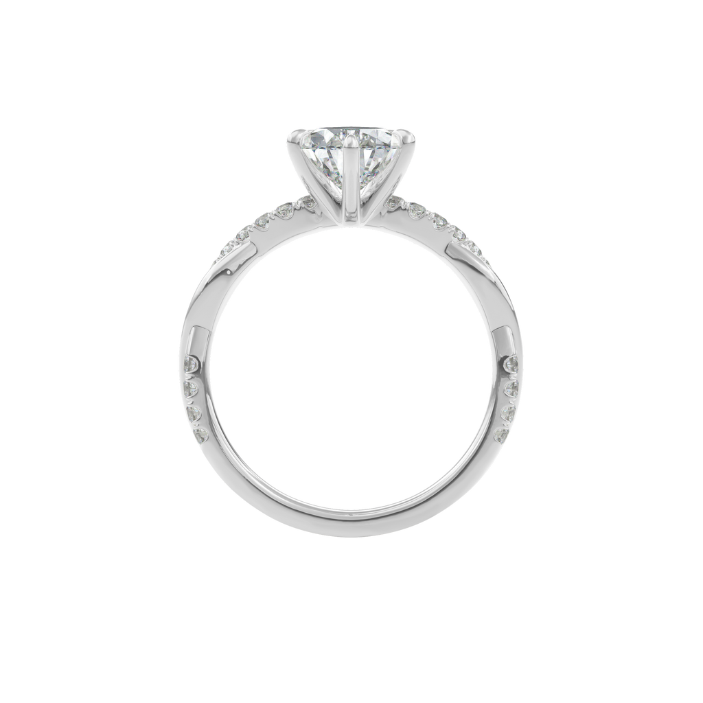 Rhea Twisted Pave Engagement Ring Marquise•White Gold