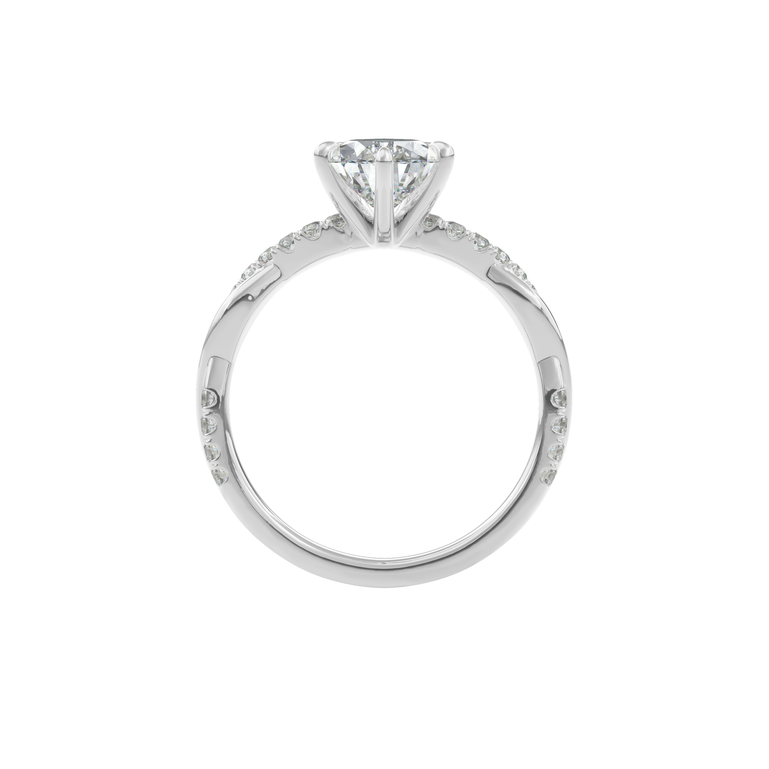 Rhea Twisted Pave Engagement Ring Marquise•White Gold
