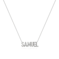 SAMUEL Rhodium Plated Silver Signature name necklace AW24N002R