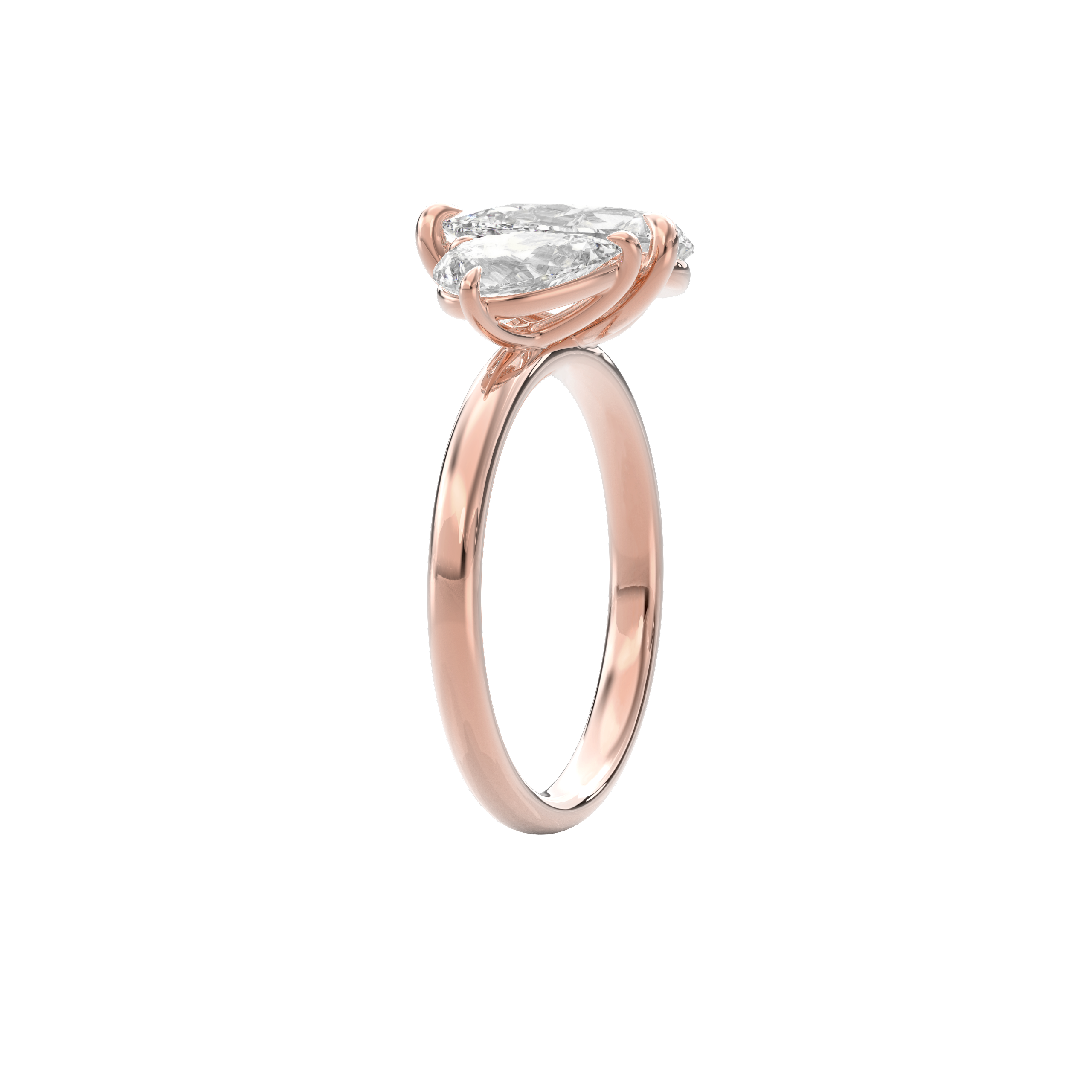 Callisto Two Stones Engagement Ring Pear•Rose Gold