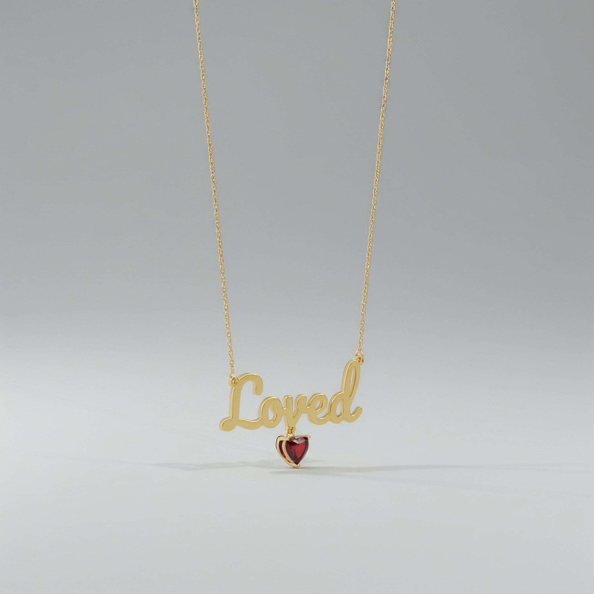 18k Gold Plated Heart Birthstone Name Necklace SN001G