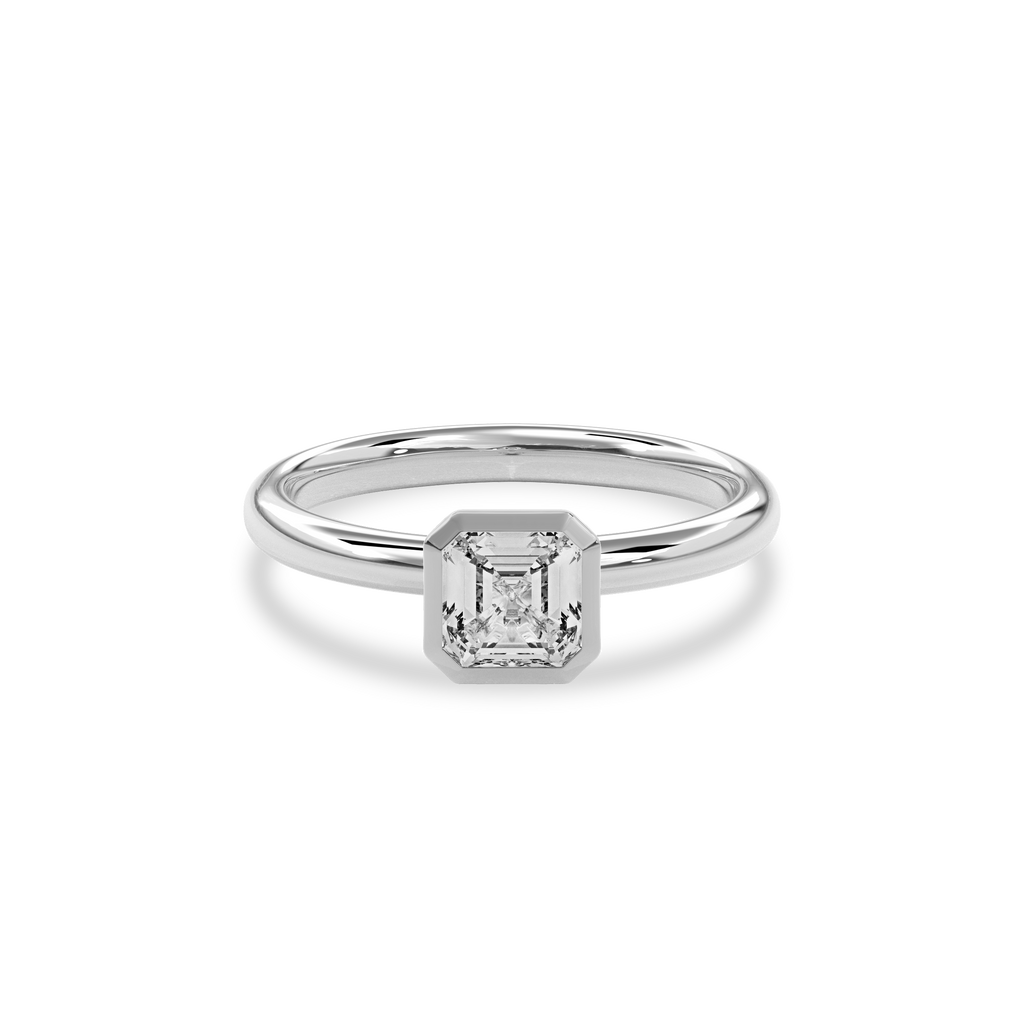 Bezel Ring Asscher•White Gold