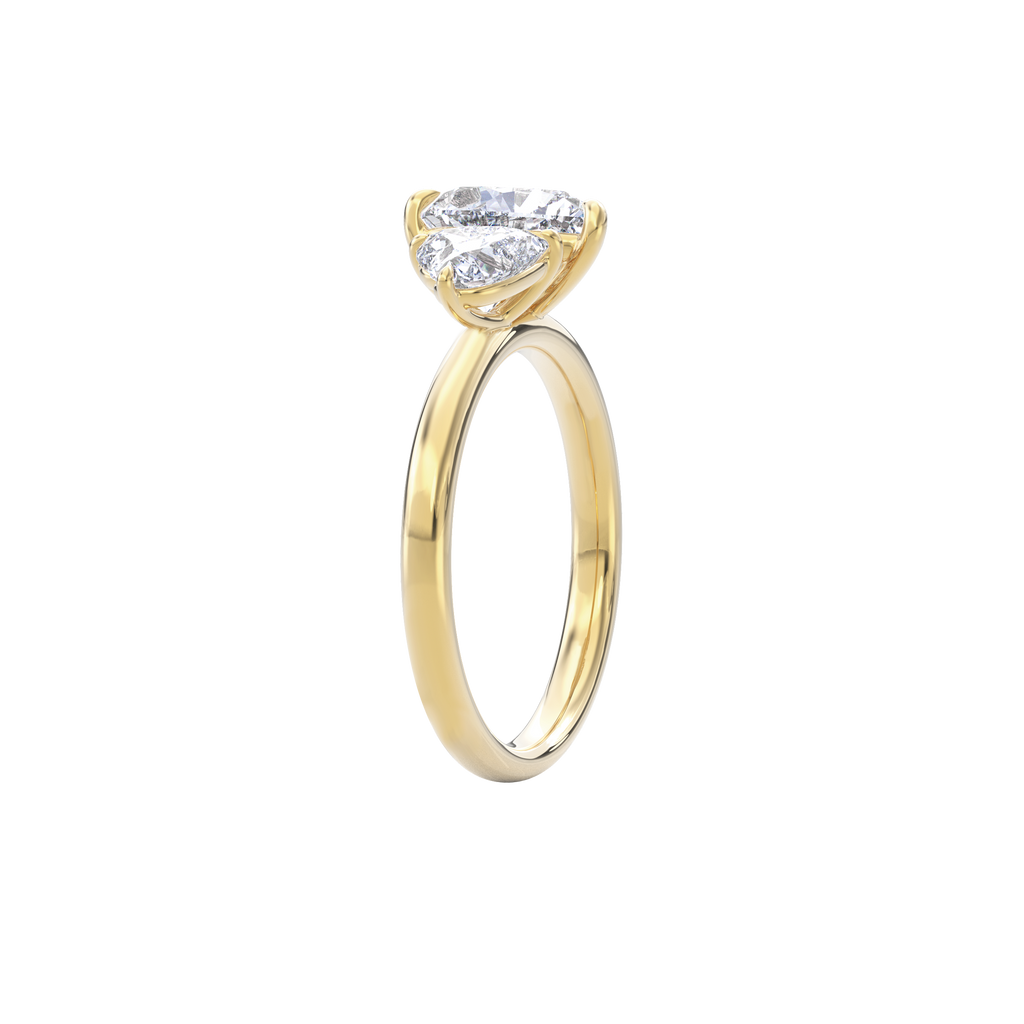 Callisto Two Stones Engagement Ring Heart•Yellow Gold