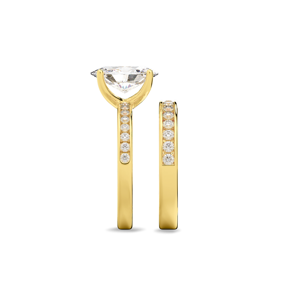 Channel Set Round Diamond Engagement Ring in 14k Yellow Gold