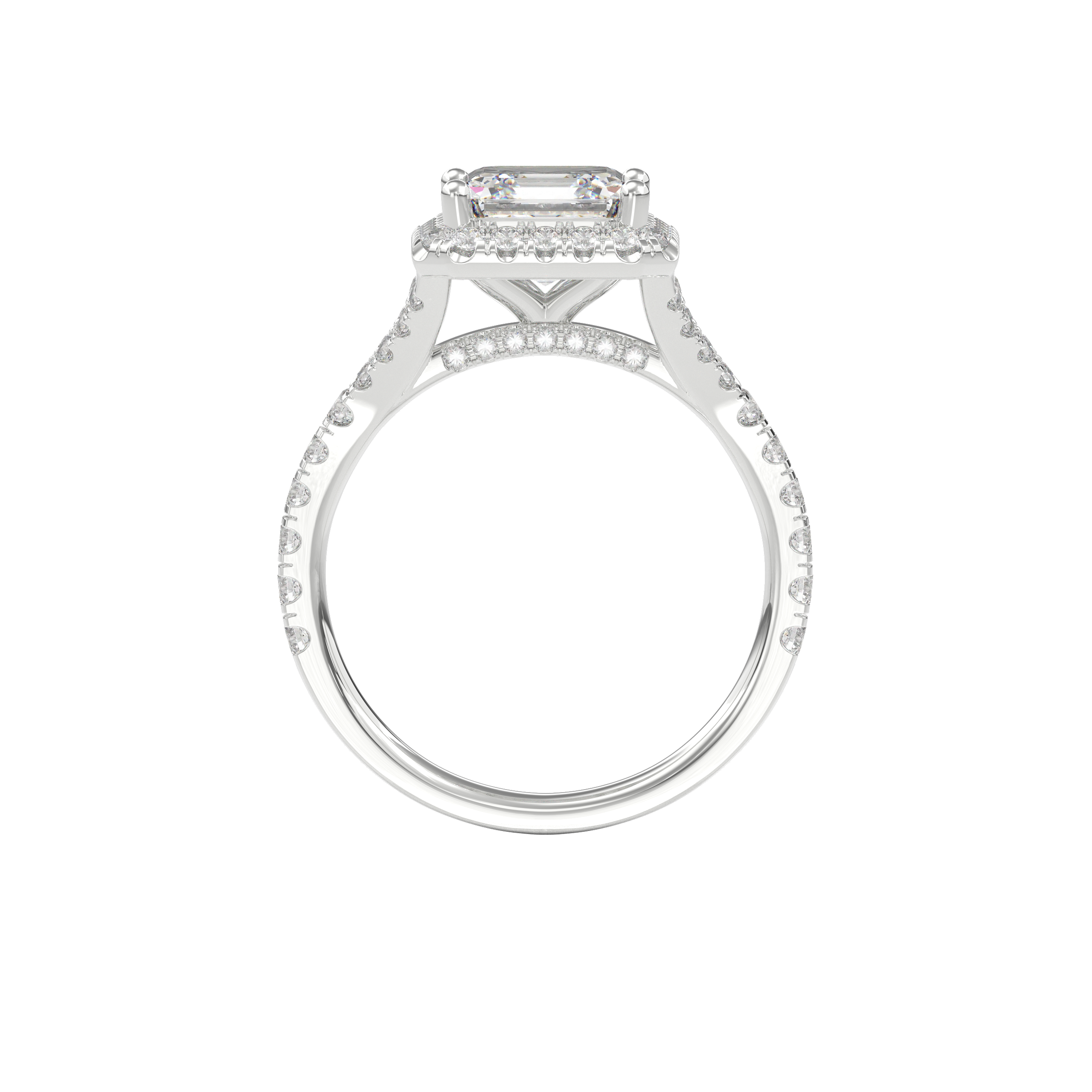 Elara Vintage Inspired Engagement Ring Asscher•White Gold
