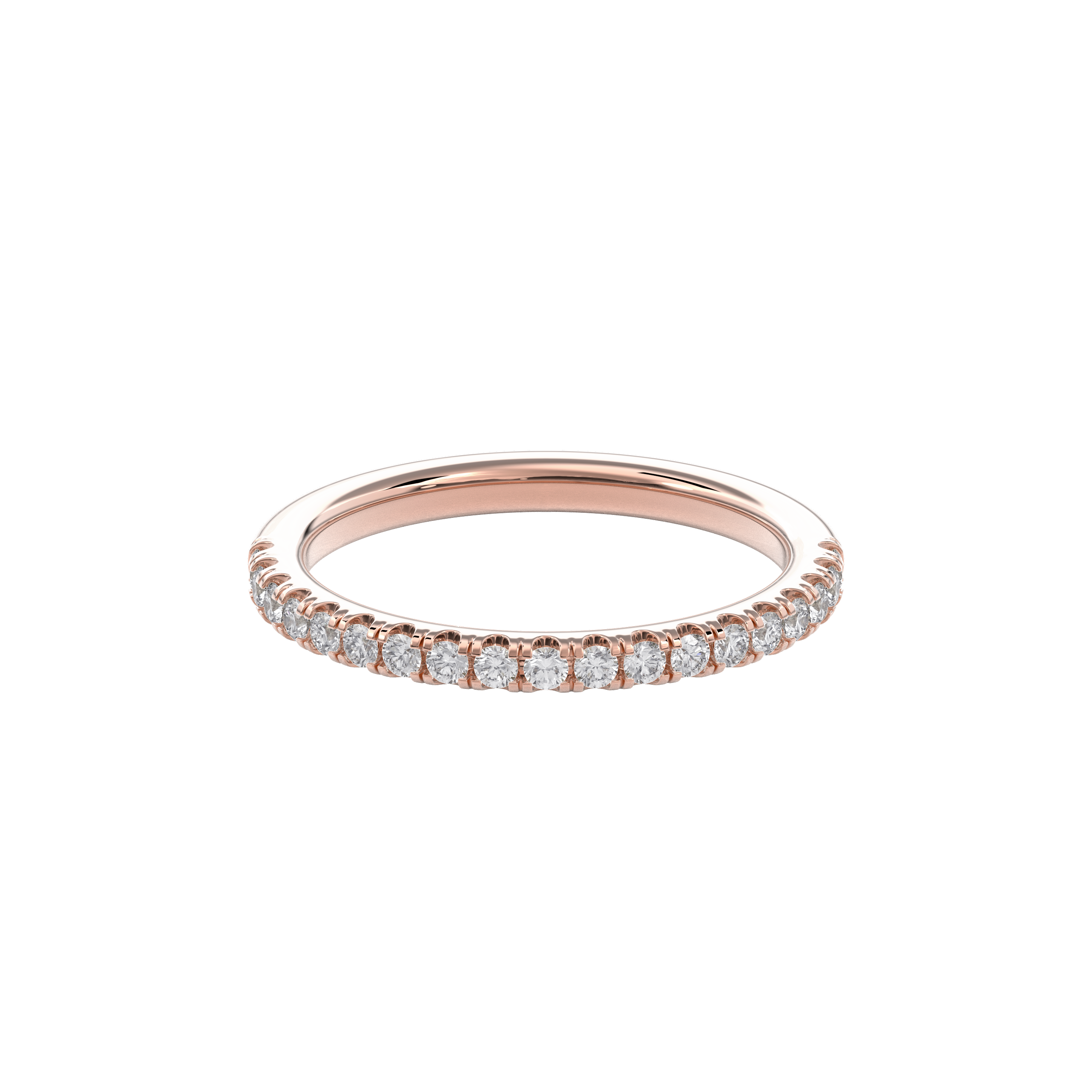 Wedding Bands Half Pave Band 1.8mm•Rose Gold