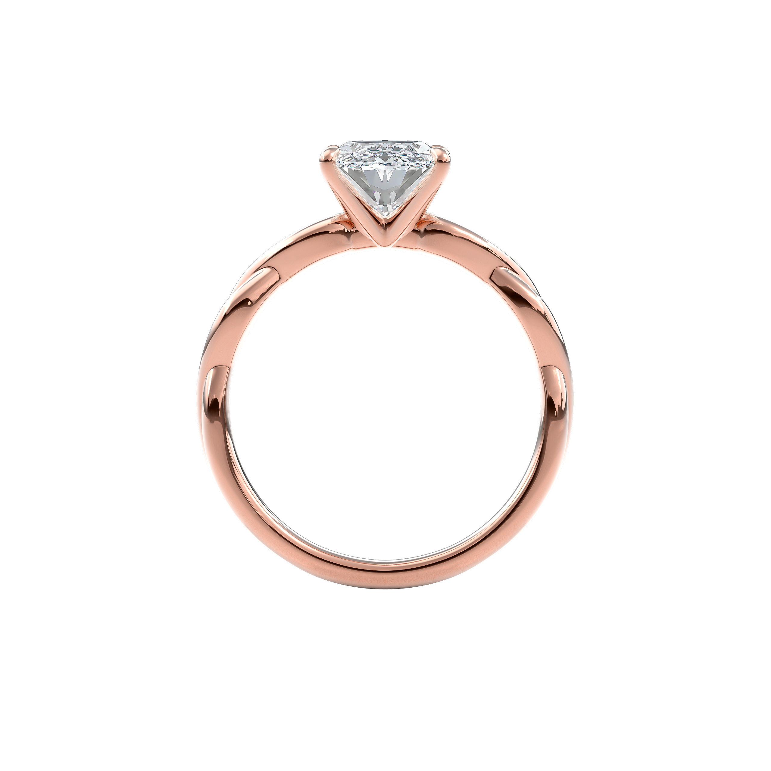 Rhea Twisted Engagement Ring Oval•Rose Gold