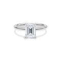 Dia Solitaire Engagement Ring Emerald•White Gold