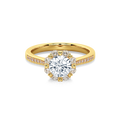 Bouquet Pave Ring Round 18K Yellow Gold