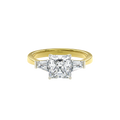 Daphnis Three Stones Engagement Ring Radiant•Yellow Gold