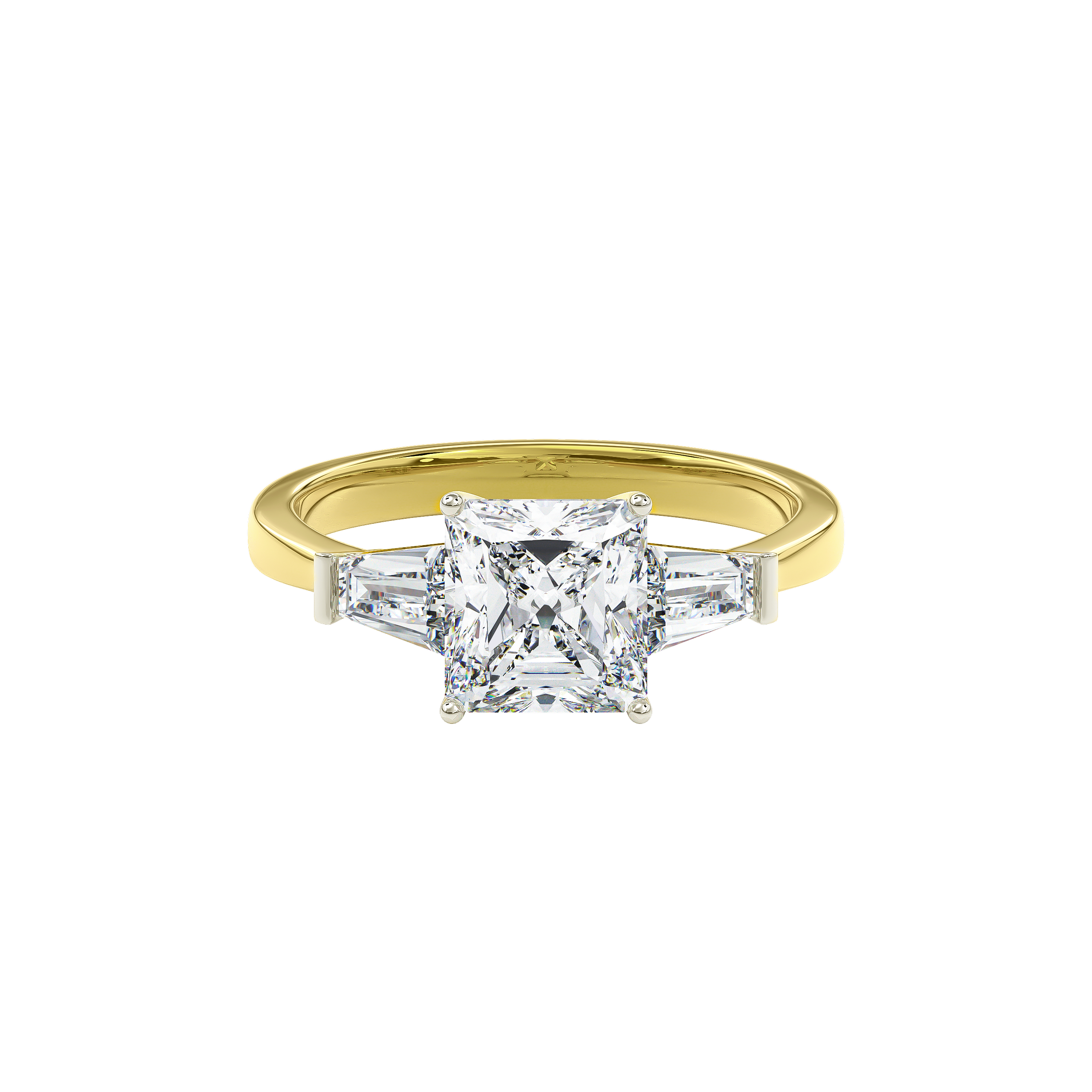 Daphnis Three Stones Engagement Ring Radiant•Yellow Gold
