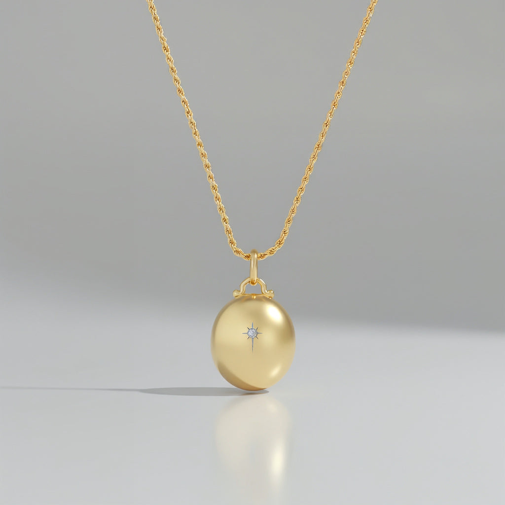 18K Gold Plated Luna Glow  Whisper Locket SN008G
