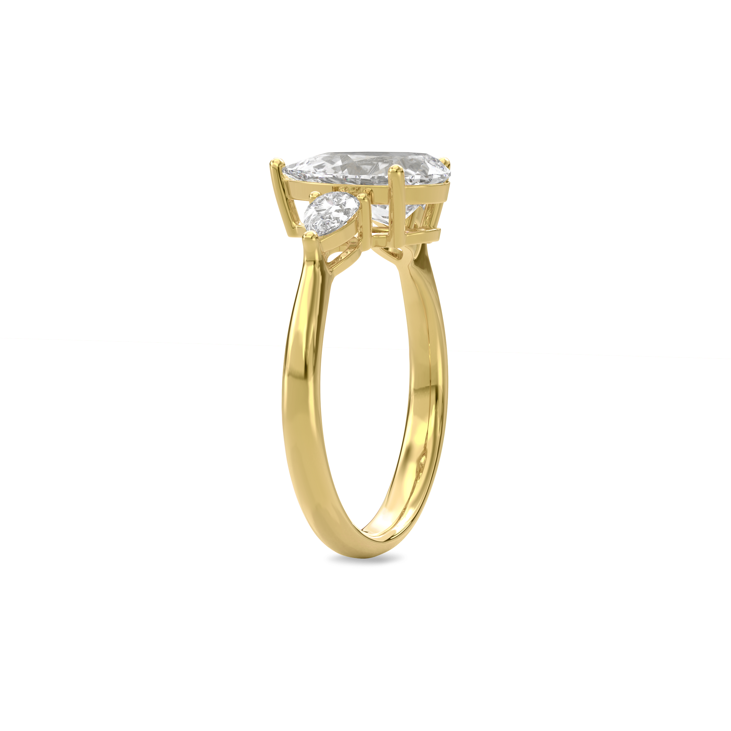 Daphnis Three Stones Engagement Ring Pear•Yellow Gold
