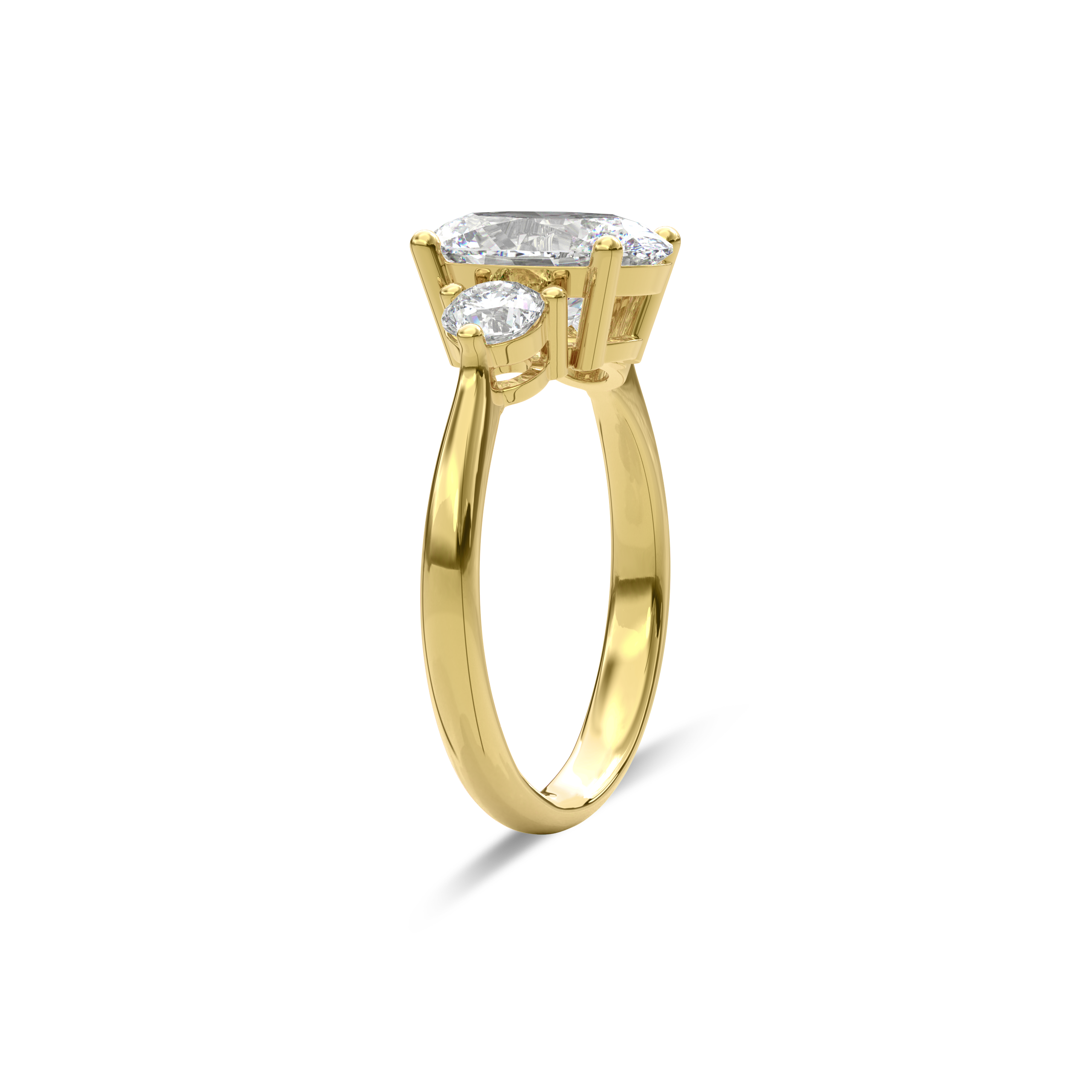 Daphnis Three Stones Engagement Ring Oval•Yellow Gold