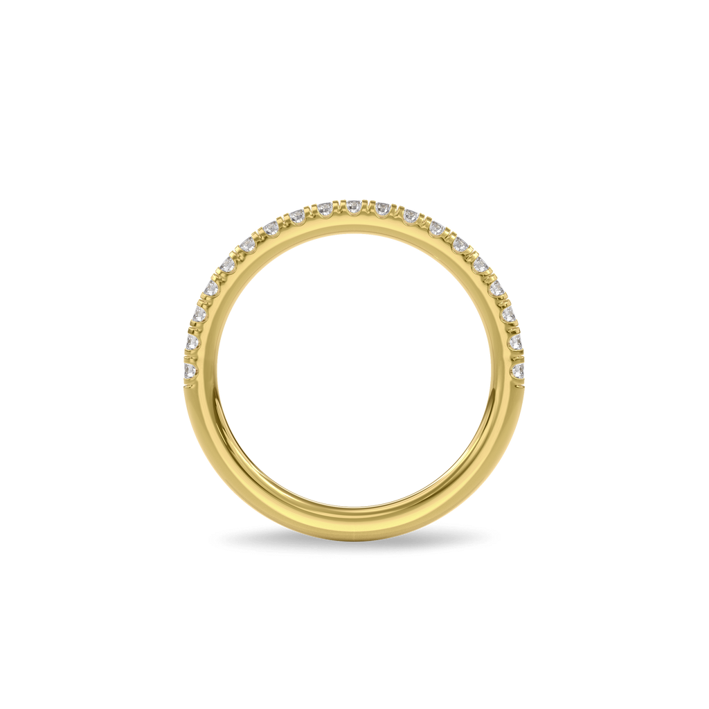 Wedding Bands Half Pave Band 1.8mm•Yellow Gold