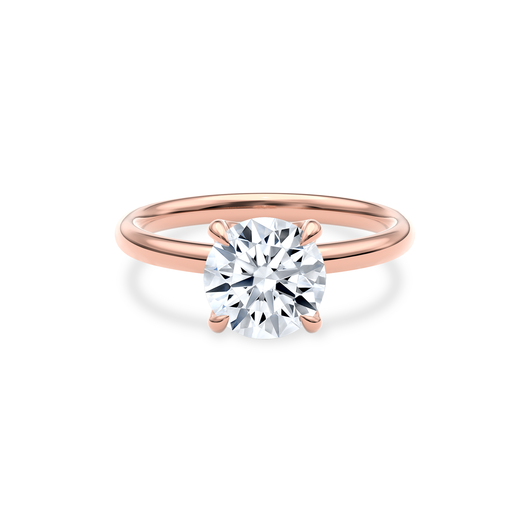 Dia Solitaire Engagement Ring Round•Rose Gold