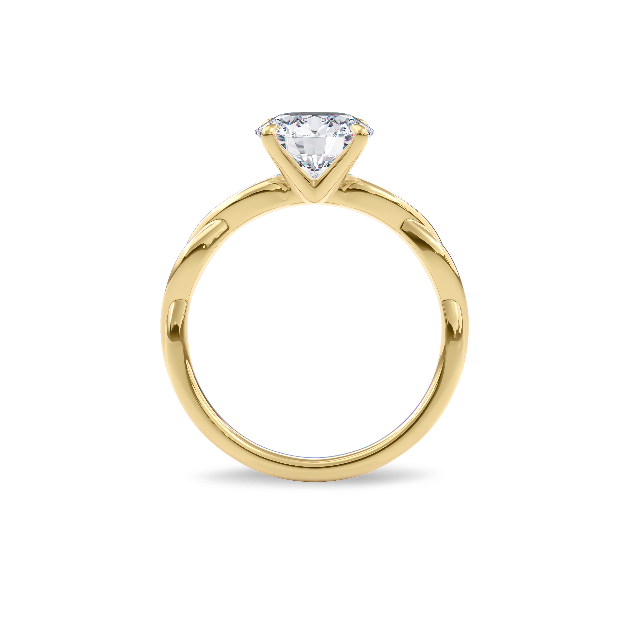 Rhea Twisted Engagement Ring Round•Yellow Gold