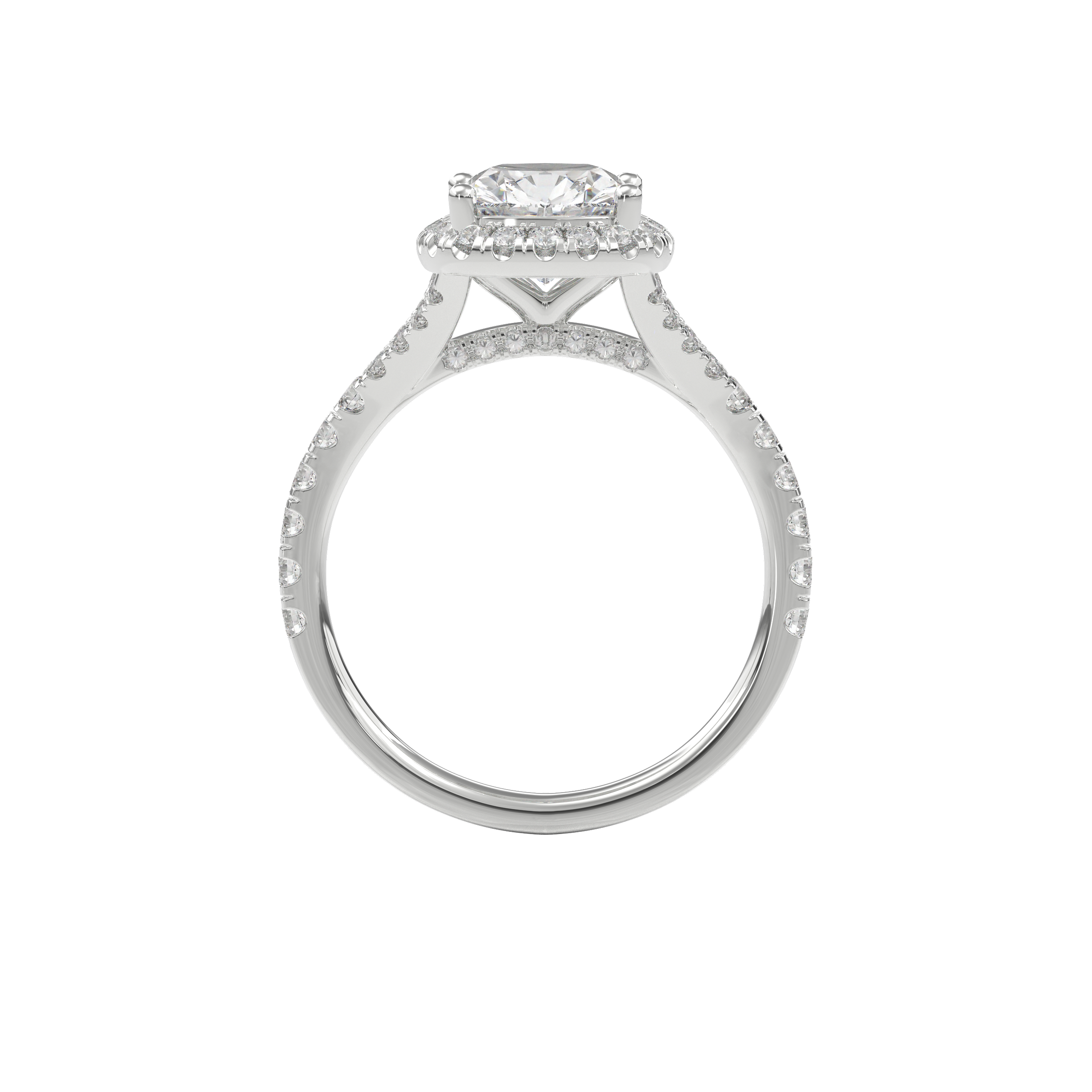 Elara Vintage Inspired Engagement Ring Cushion•White Gold