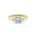 Daphnis Three Stones Engagement Ring Round•Yellow Gold