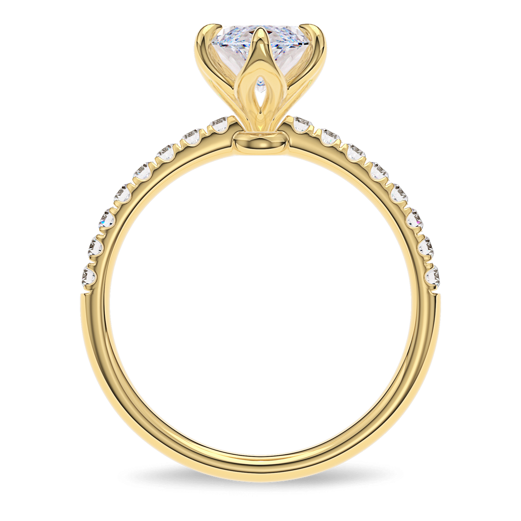 Dia Solitaire Pave Engagement Ring Marquise•Yellow Gold