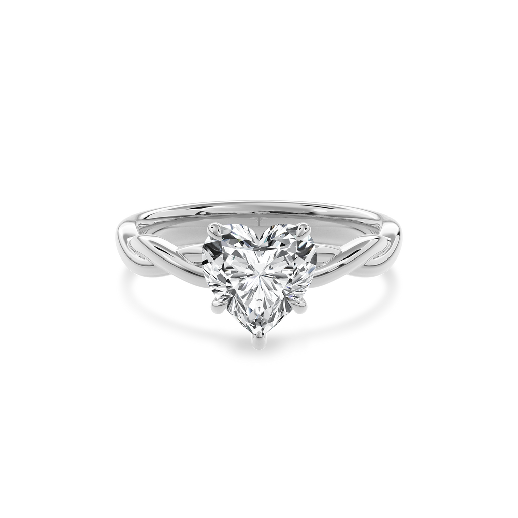 Rhea Twisted Engagement Ring Heart•White Gold