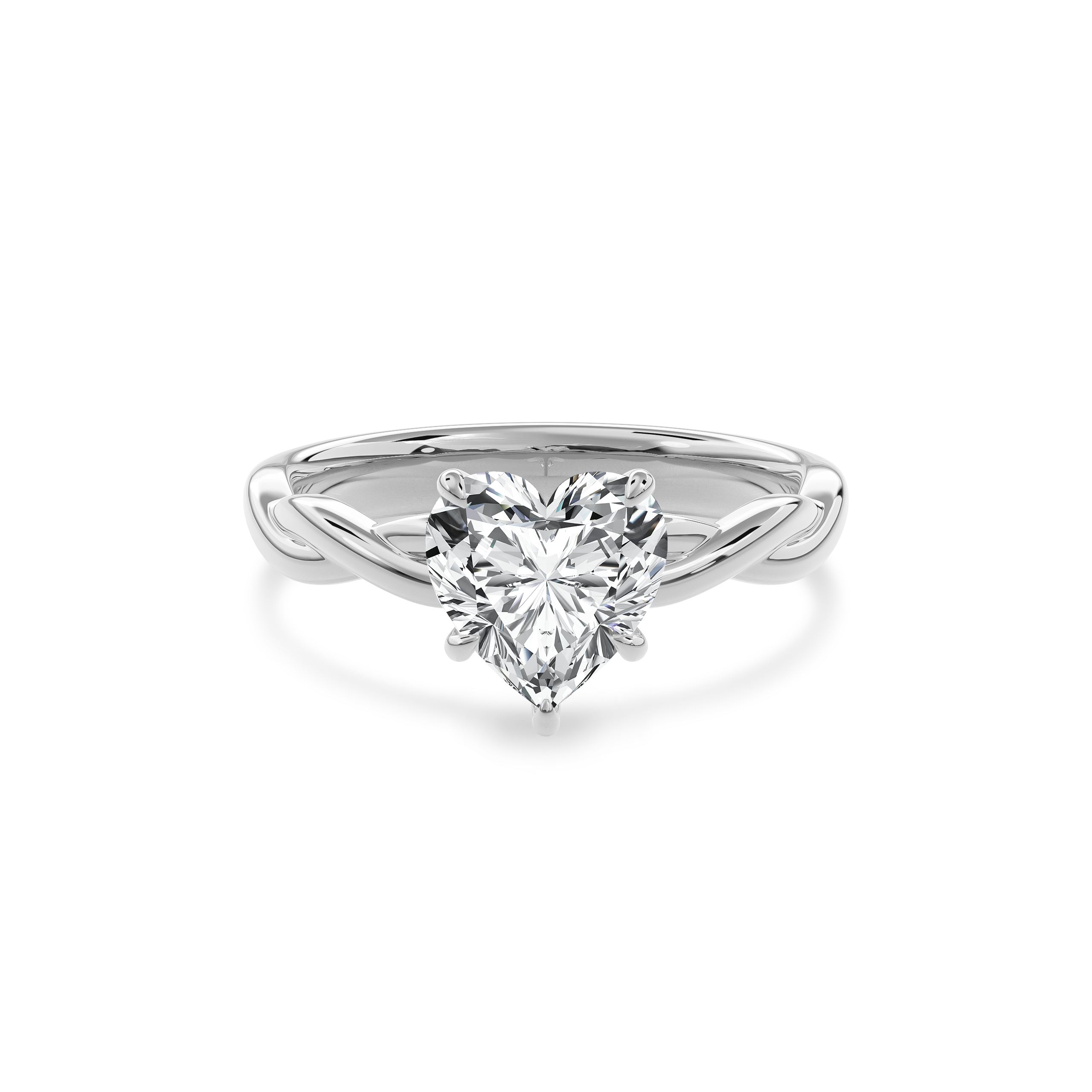 Rhea Twisted Engagement Ring Heart•White Gold