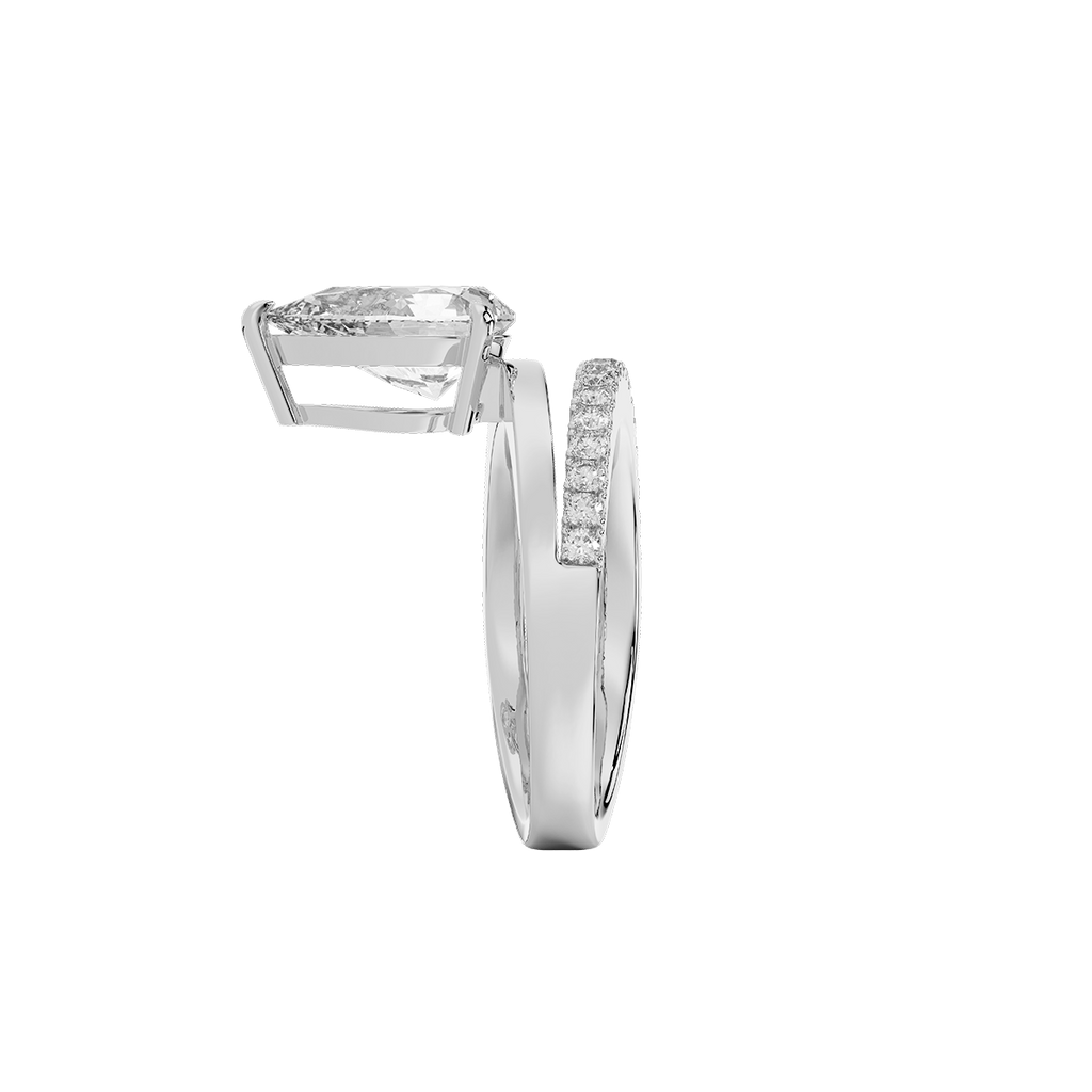 Vow Meteor Pear Ring in 14k White Gold