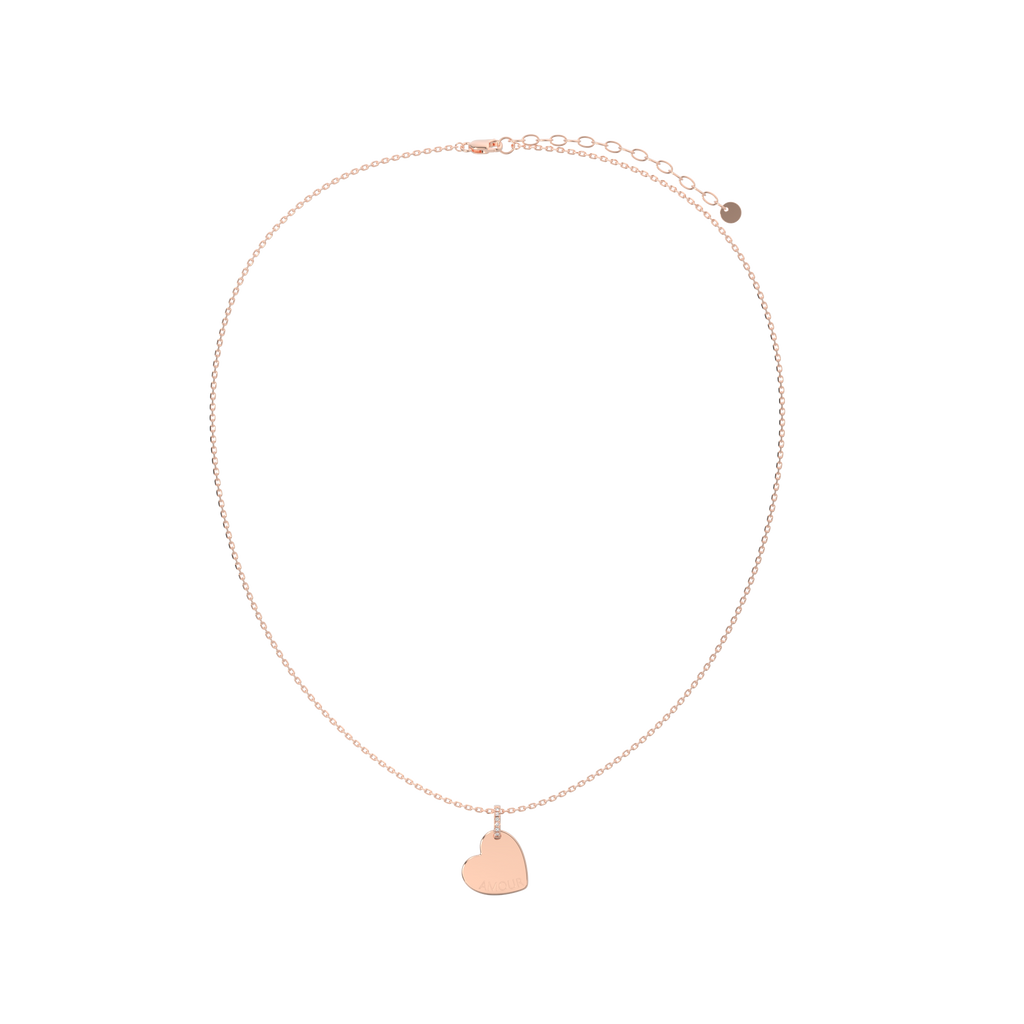 18K Rose Gold Plated Heart Engravable Pendant SP003