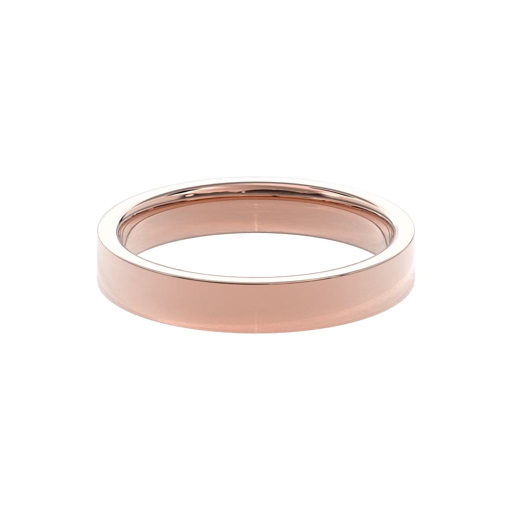 Wedding Bands Flat Band 4mm•Rose Gold