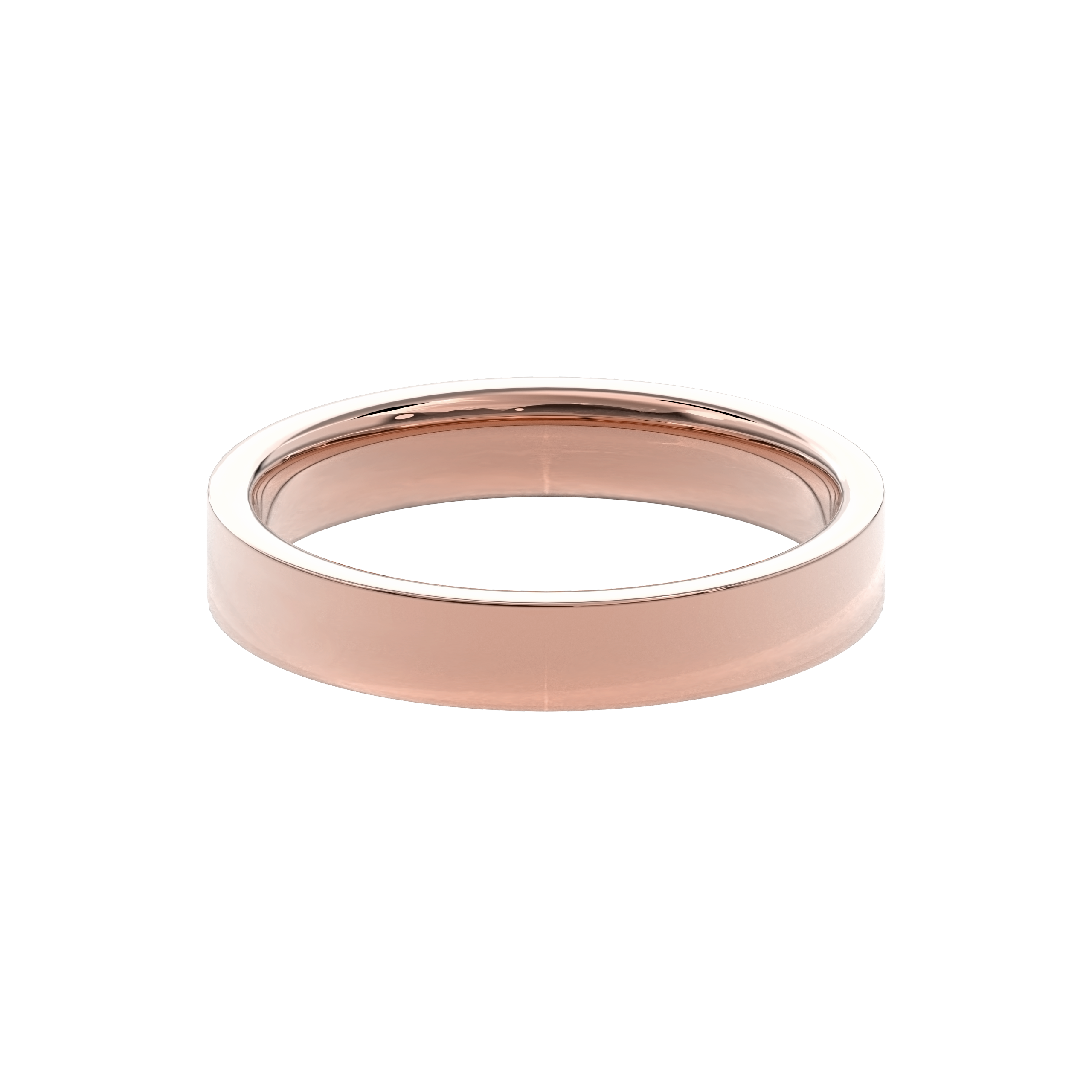Wedding Bands Flat Band 4mm•Rose Gold